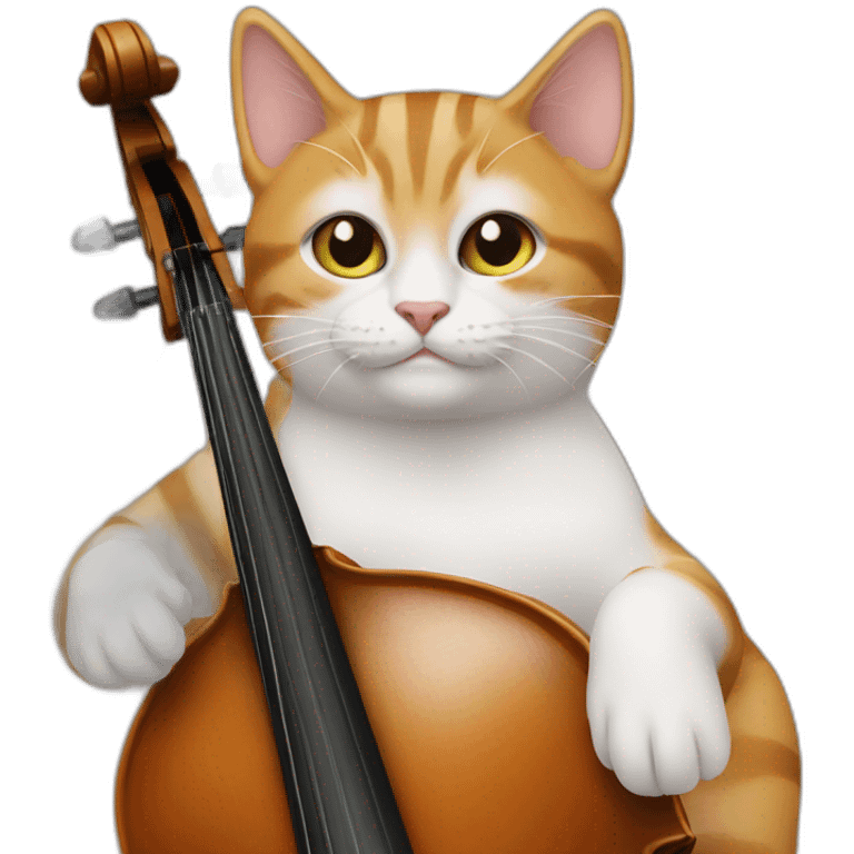 a cat playing the cello emoji