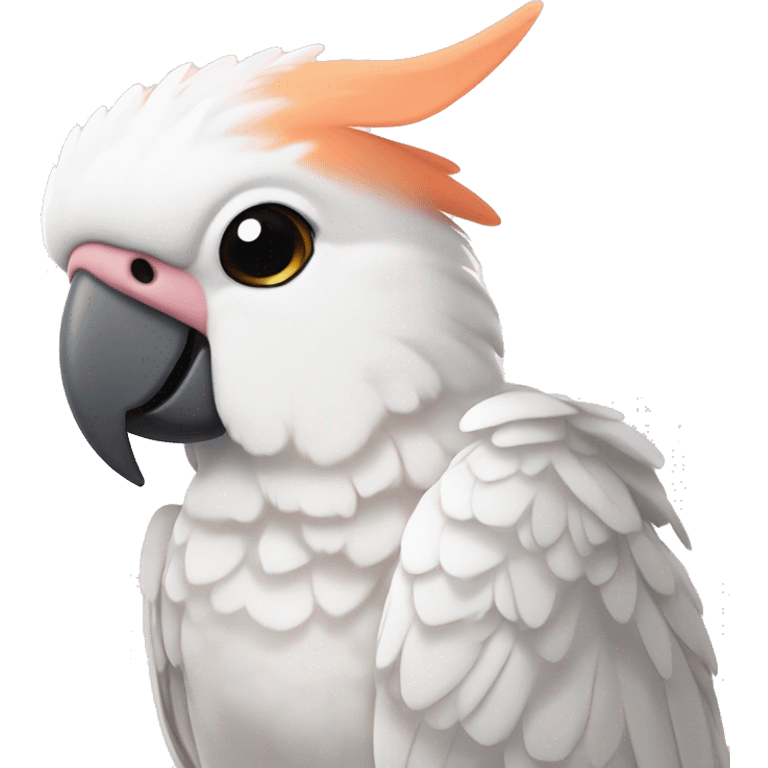 Goffin cockatoo with peach cheeks emoji