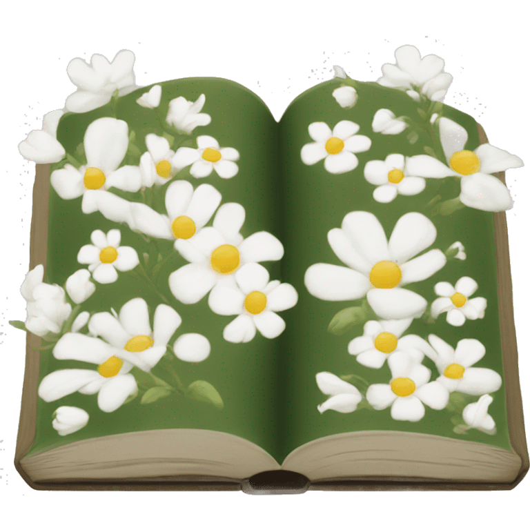 book with white flowers emoji