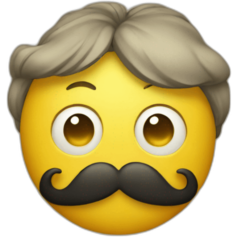 A yellow emoji with a mustache emoji