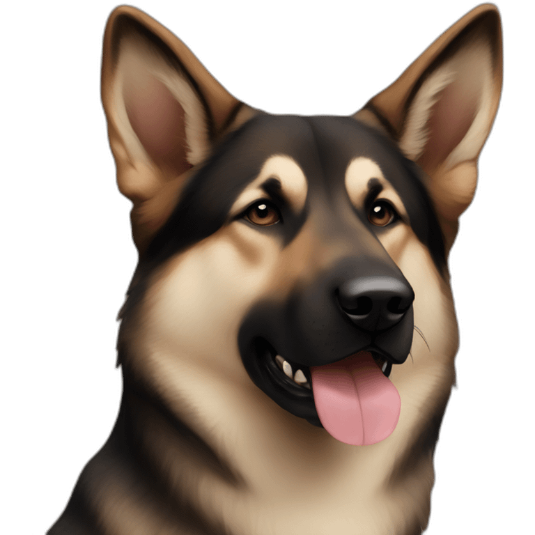 German shepherd and husky mix dark brown color emoji