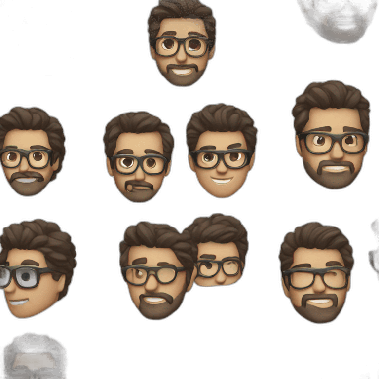 joven,gafas y barba emoji