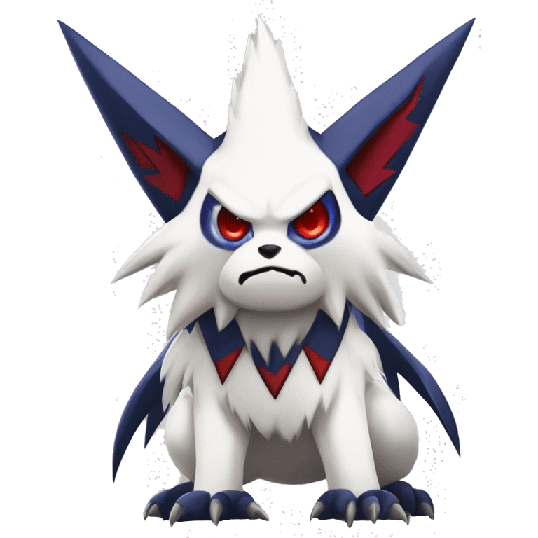 Cool Edgy Zangoose-Absol Fakémon Digimon with Edgy markings, full body, outlined emoji