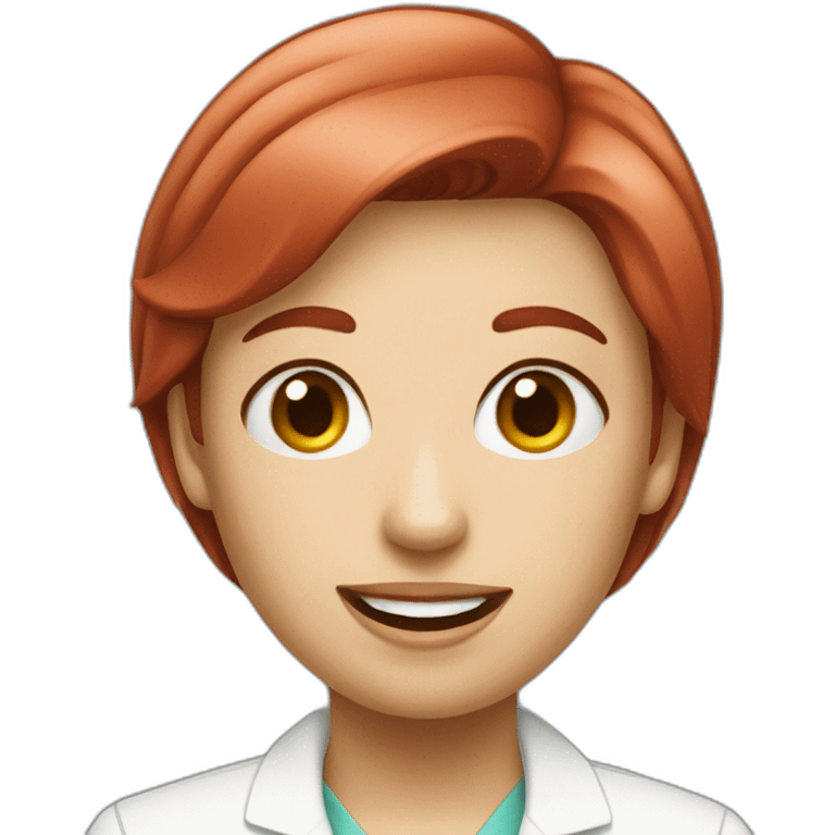 Dentist female Red short hair emoji