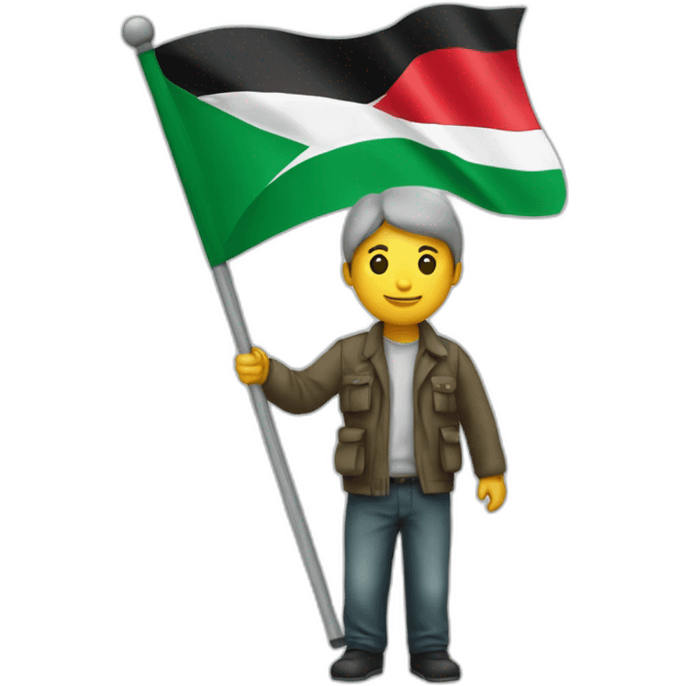 man with a flag free palestine emoji