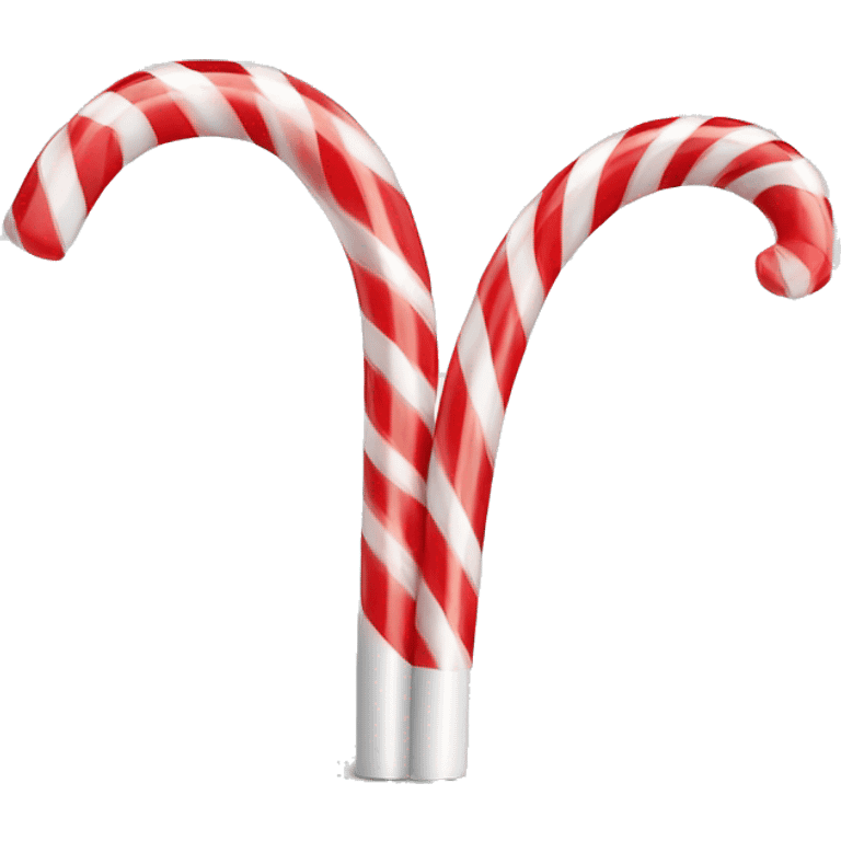 Realistic isolated plastic curved crazy drinking straw striped like a candy cane. emoji