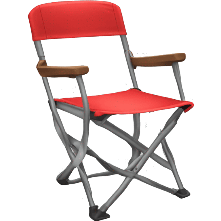 Realistic red camping folding chair isolated.  emoji