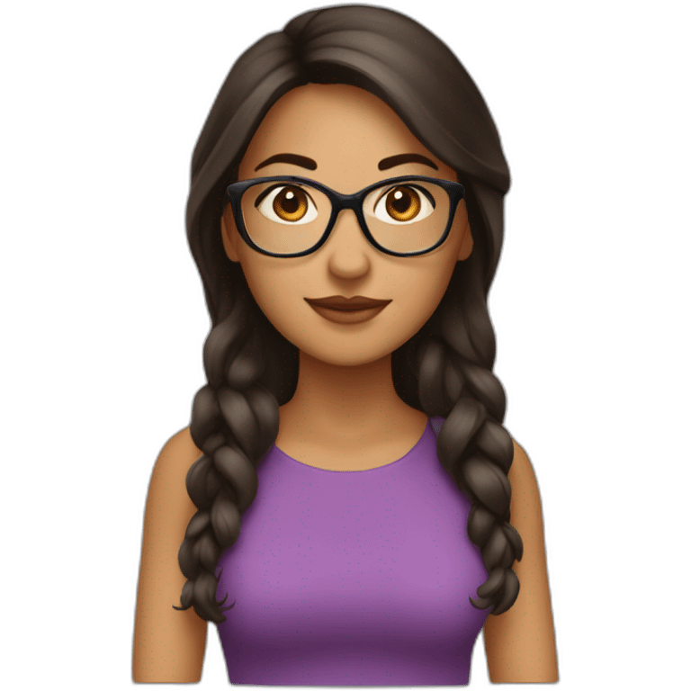 Latina brune avec lunette emoji