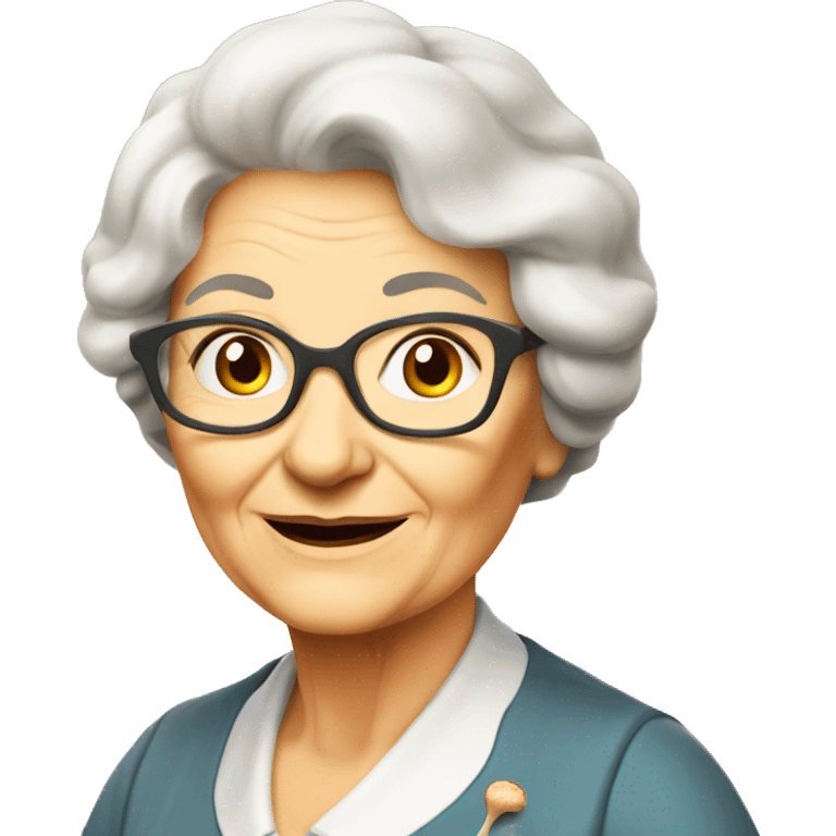 Grandmother European with omelet with mushrooms  emoji