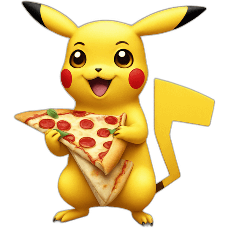 pikachu eating pizza emoji