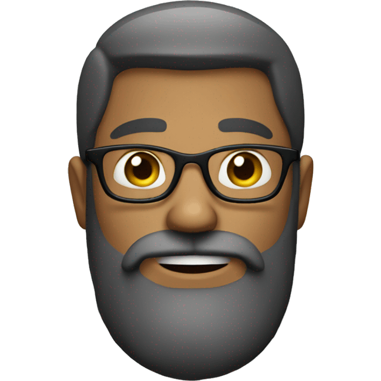 a man with glasses who look smart and have beard emoji