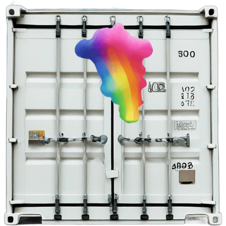 container 40 feet with rainbow hair emoji