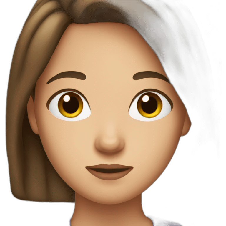 young woman with brown hair emoji