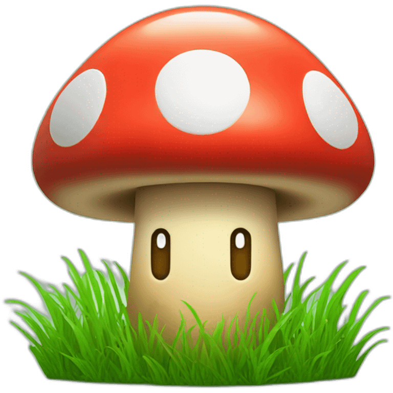 mario mashroom in green grass emoji