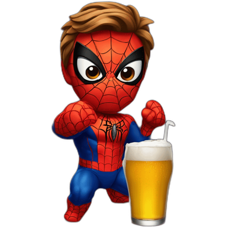 Spider man drink beer emoji