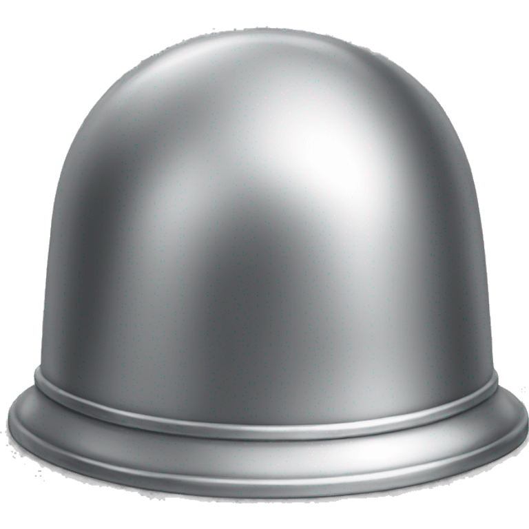 Silver cloche with plate beneath emoji