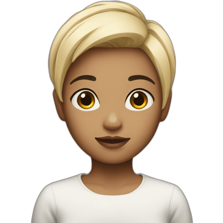 Girl with black short hair emoji