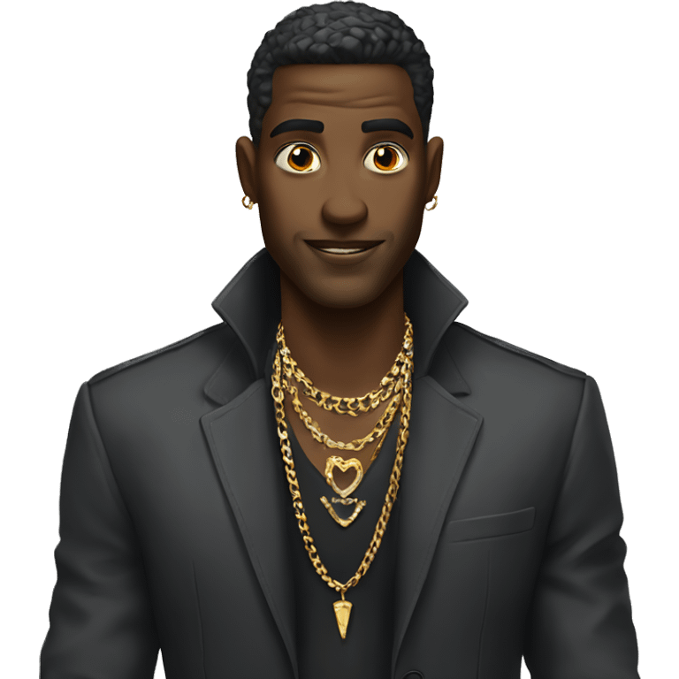 stylish guy with jewelry looks like unfathomable evil emoji