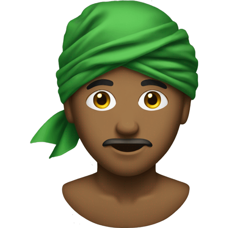 a person with a green bandana on his face emoji