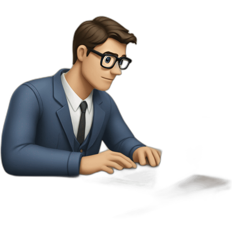 clark kent using a laptop emoji