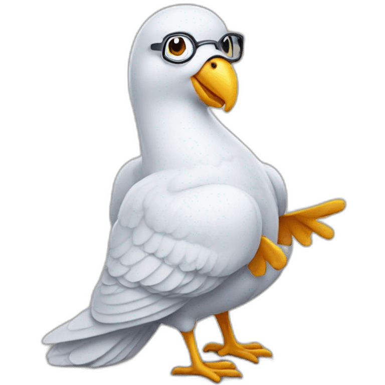 funny nerd dove emoji