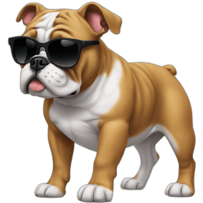 Bulldog Français black with sunglasses emoji