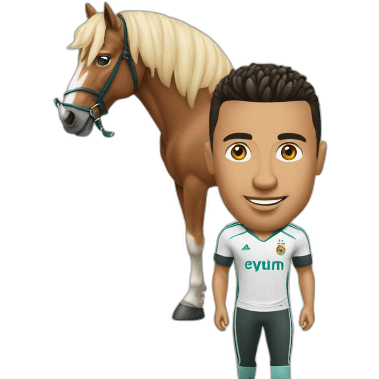 Ronaldo a côté d'un cheval emoji