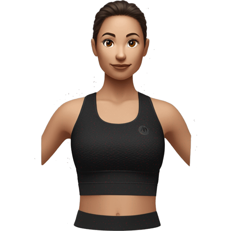 black lululemon sports bra realistic soft textures no background emoji