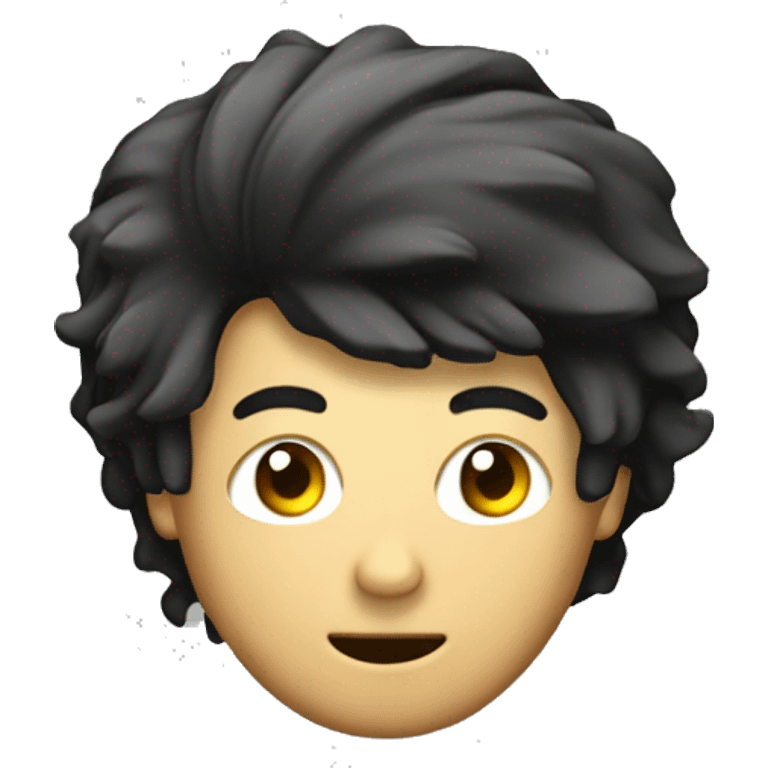 Ragazzo con capelli neri corti che fa hacker al computer  emoji