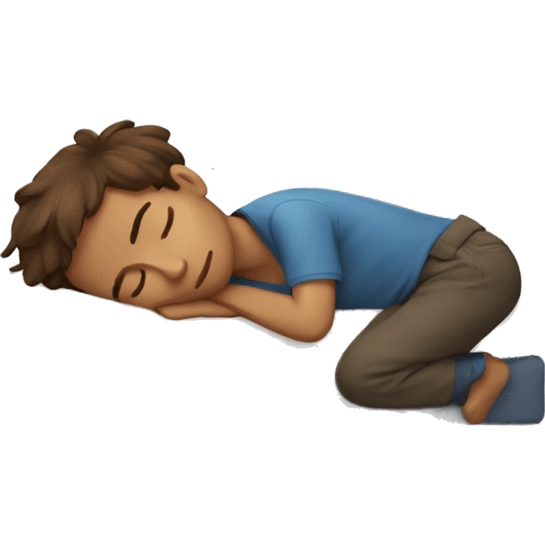 Brown hair boy sleeping emoji