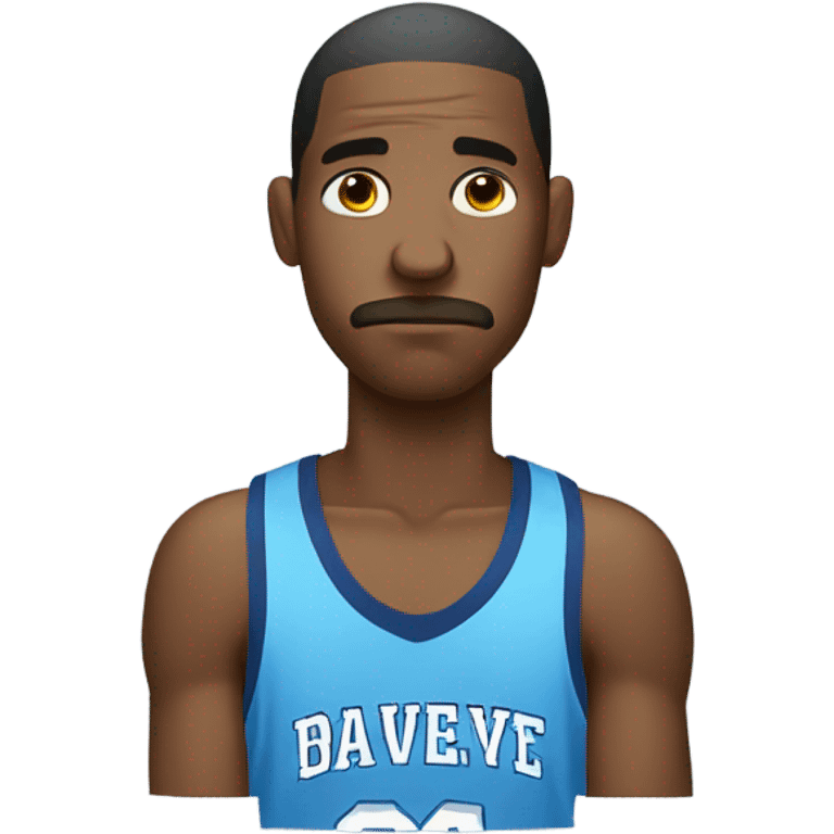 Sad basketball player wearing blue  emoji