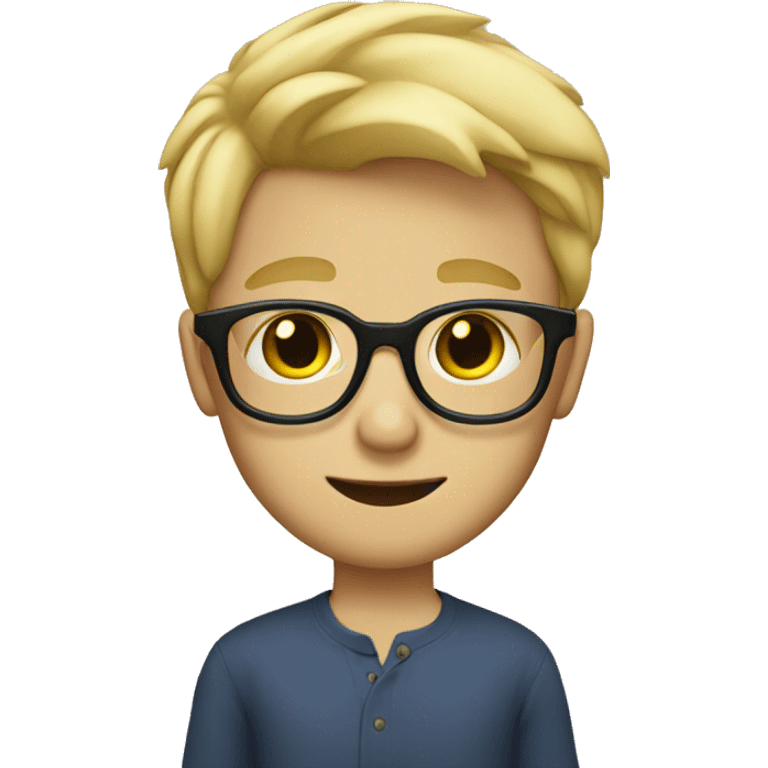 Blonde boy wearing glasses emoji