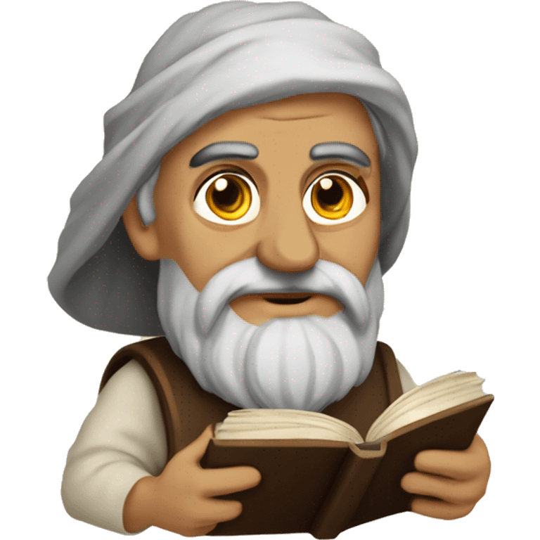 Fuzuli - Old Turkish Medieval poet with a book emoji