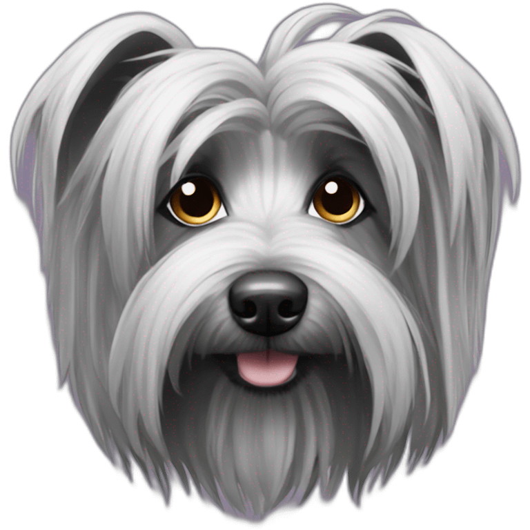 witch Skye Terrier really long hair pollux emoji