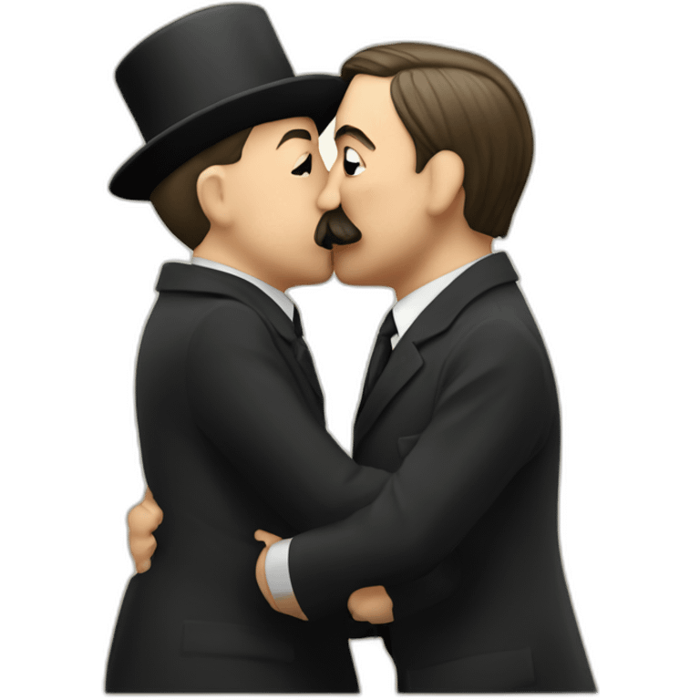 Adolf Hitler kiss a rabbi emoji