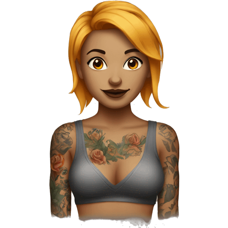 tattooed woman very attractive emoji