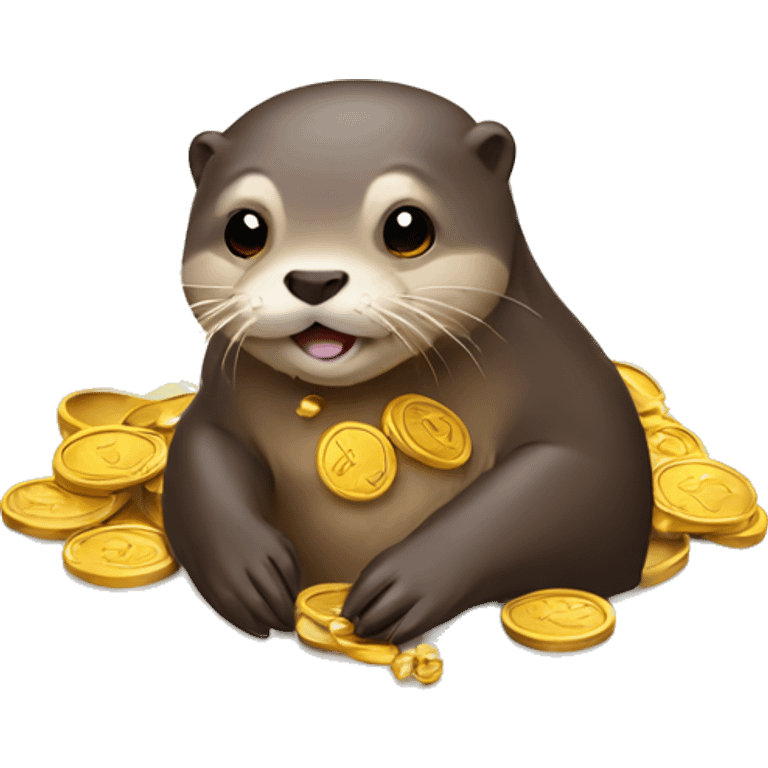 otters with gold coins emoji