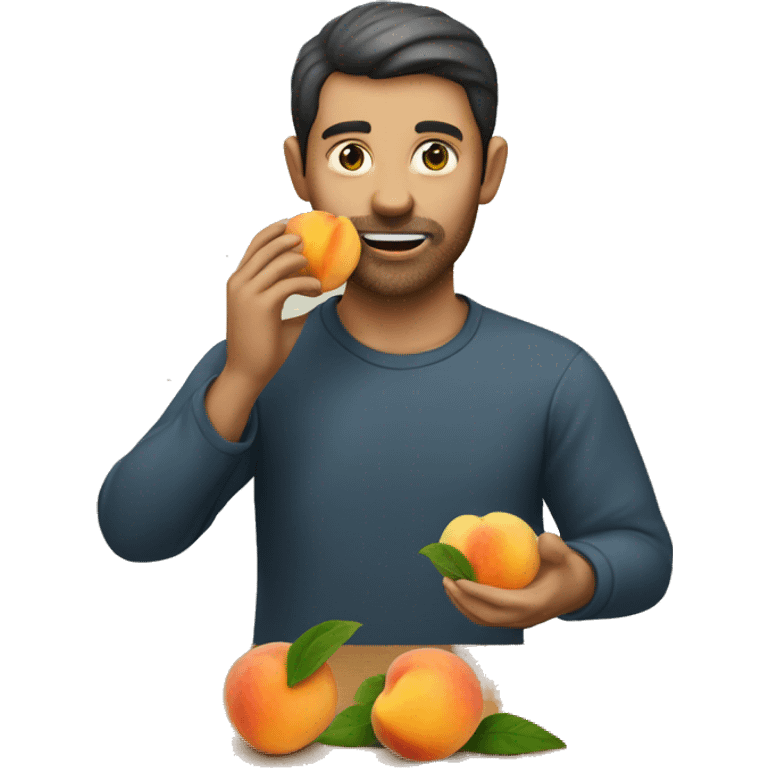 Man eating peach emoji