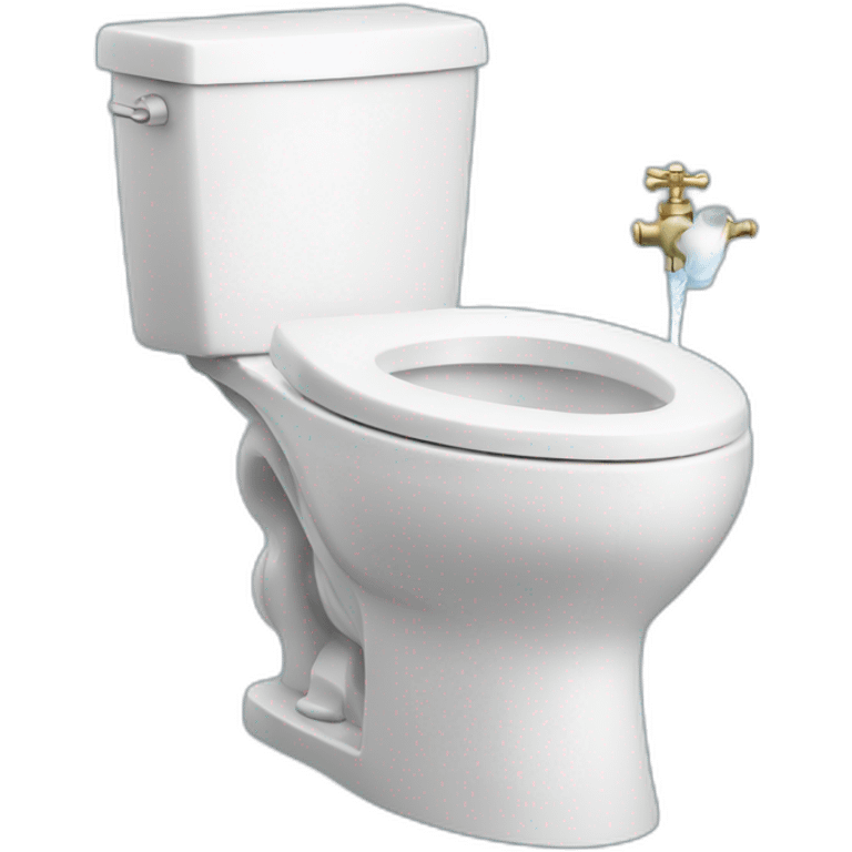 toilet with a bidet spraying water emoji