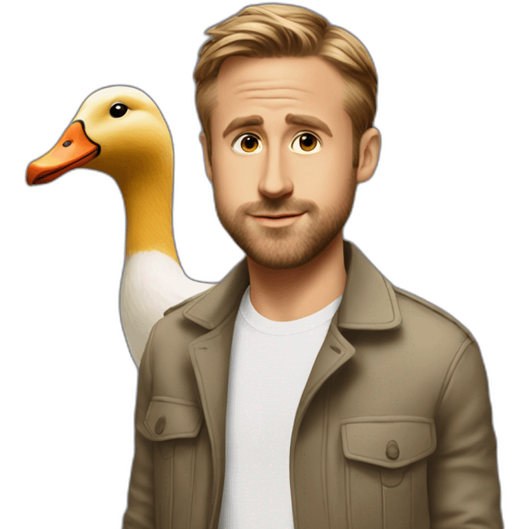 Ryan gosling with a goose emoji