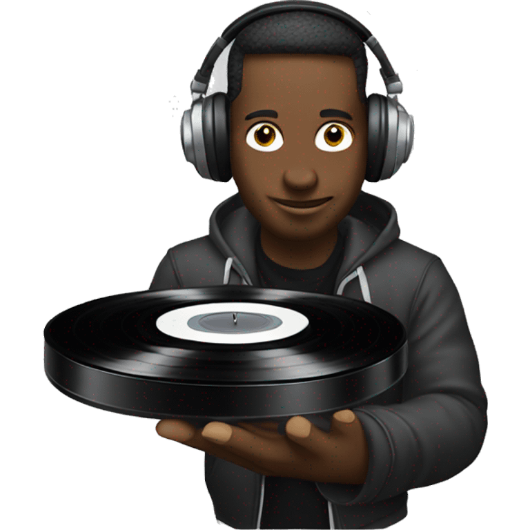 Dj with vinyl disr on right hand emoji