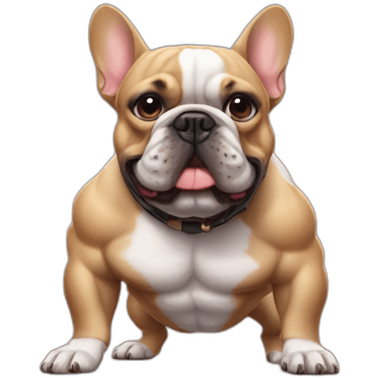 French bulldog bodybuilder  emoji