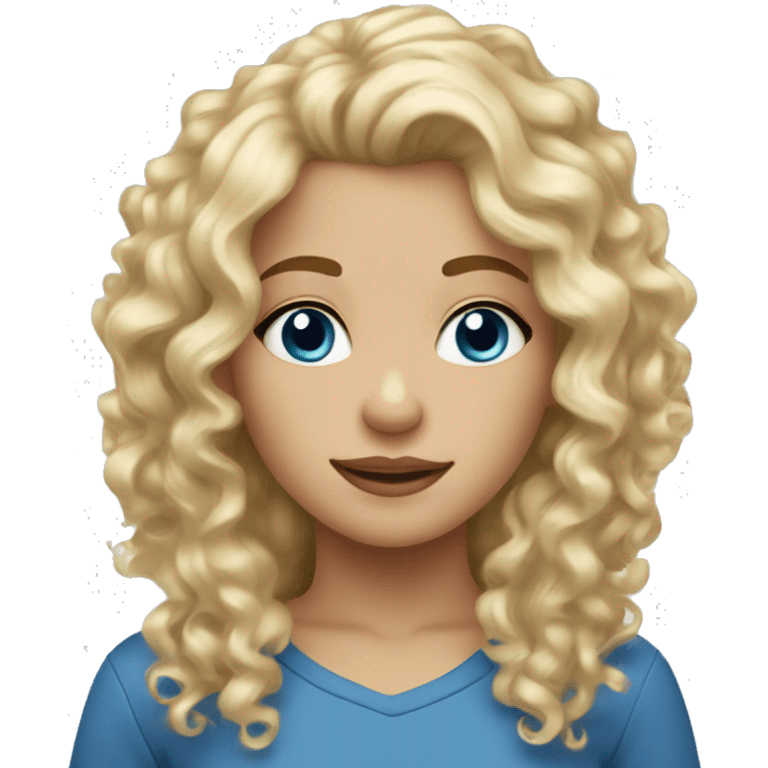 A blondie girl with curly hair and blue eyes  emoji