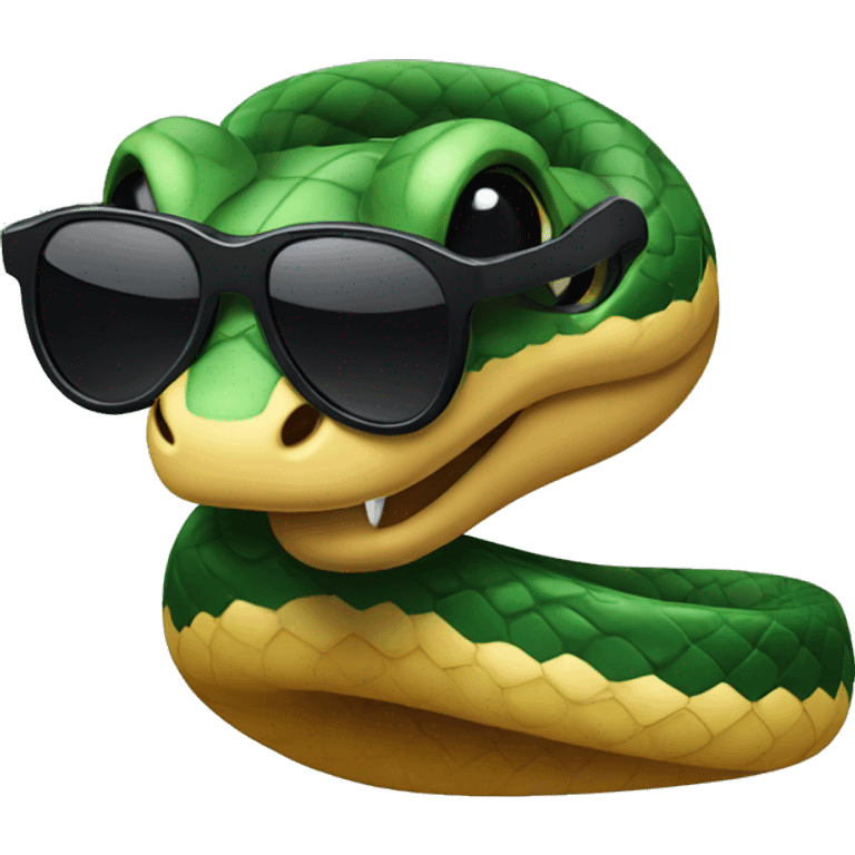 A snake wearing a rastacap and sunglasses emoji