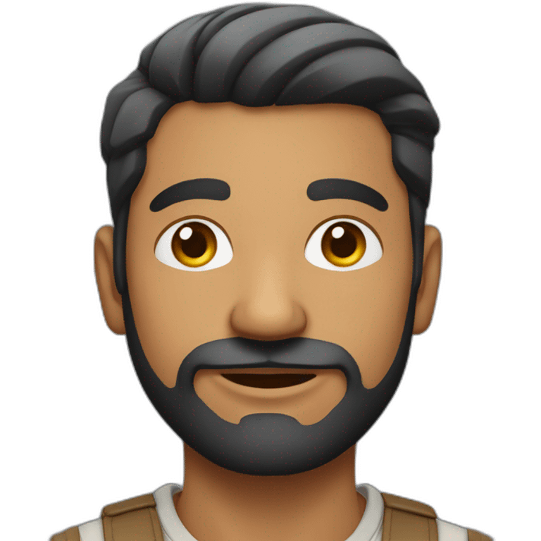 indian man with undercut hair style in casual dress with low facial hair emoji