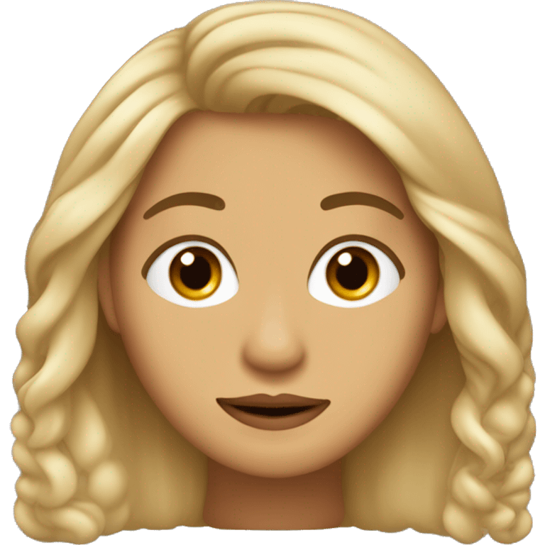 una psicóloga de cabello castaño con ojos color miel  emoji