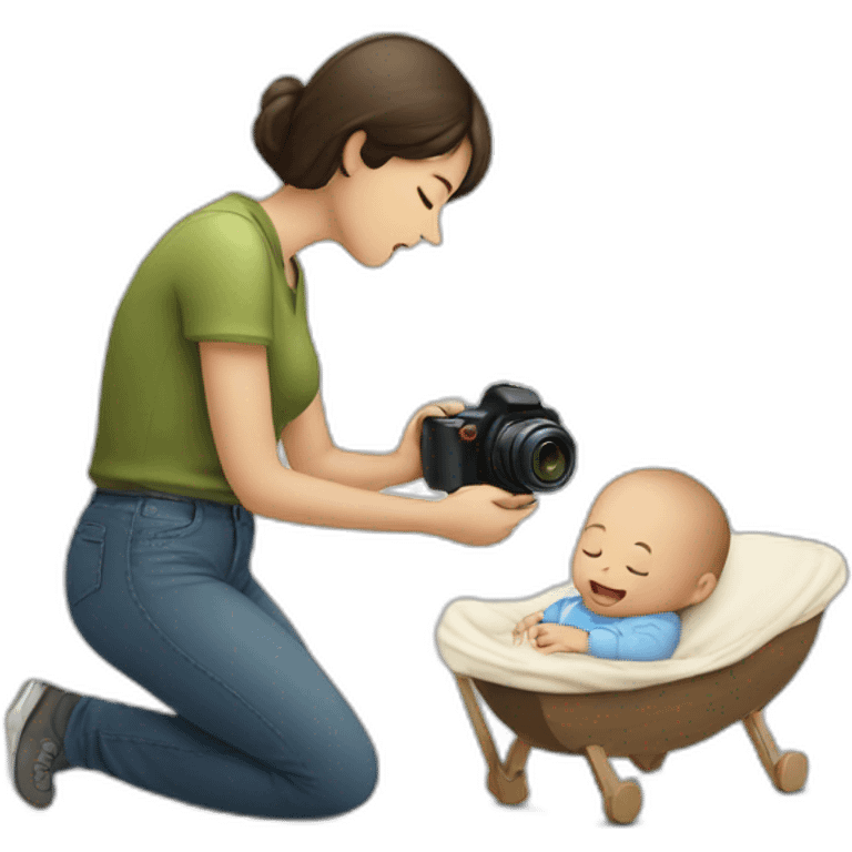 photographer photographing a newborn emoji