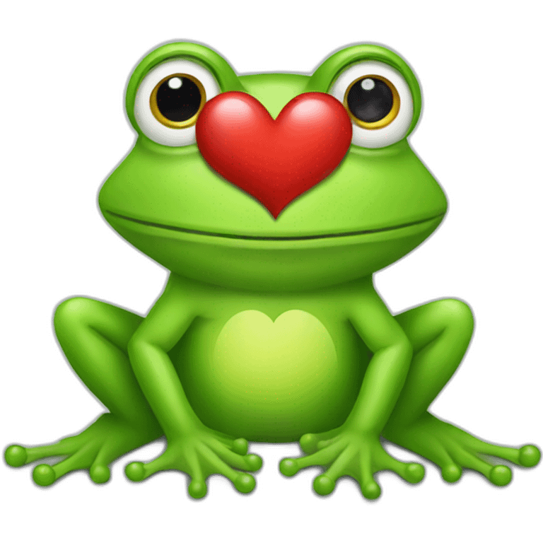 a frog with a heart emoji