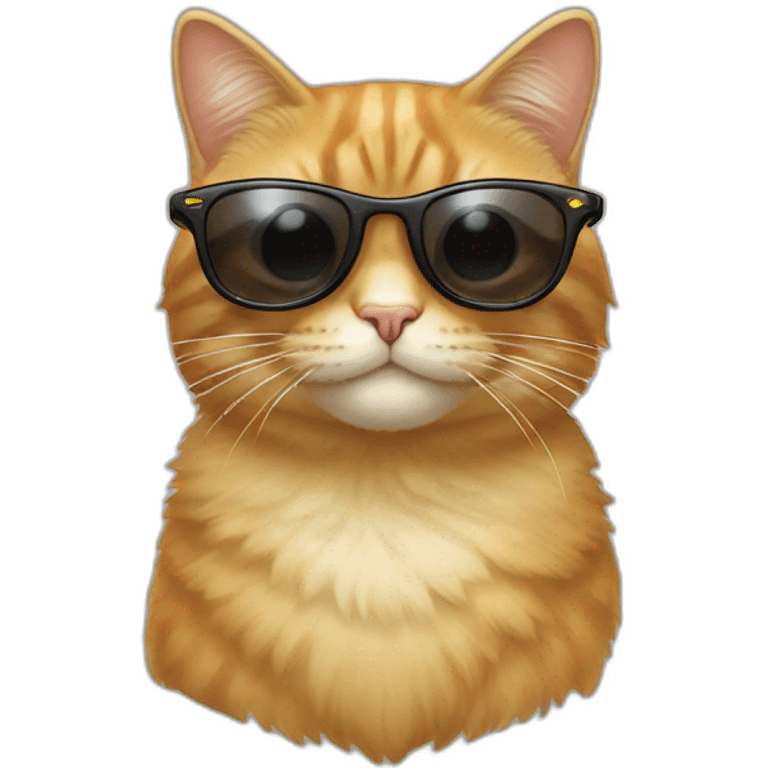 Un chat avec des lunettes de soleil riche emoji