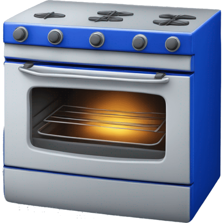 Realistic cobalt blue oven isolated.  emoji